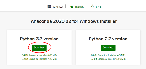 Anacondaダウンロード