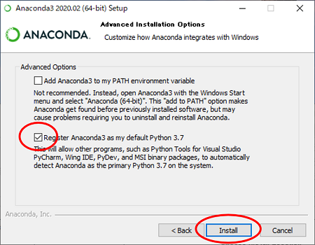 Anaconda Advanced Options