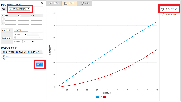 グラフ表示オプション