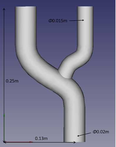 合流管熱流れ解析のモデル